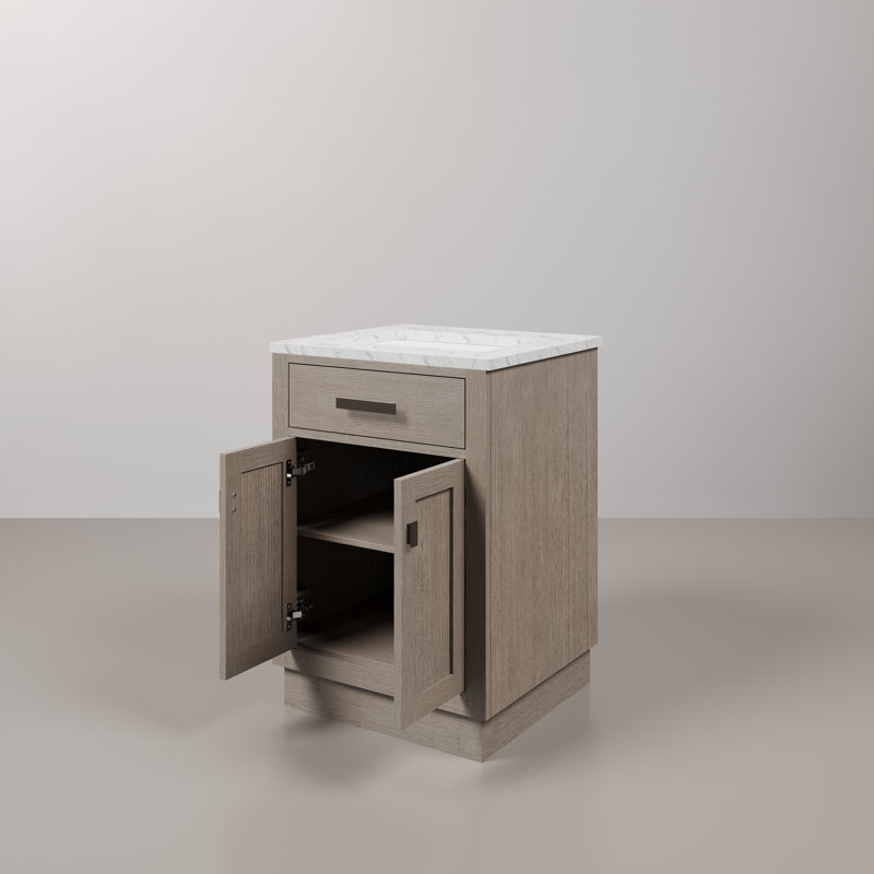 Chestnut 30" Single Bathroom Vanity With Counter Top, Cabinet, Basin(S) Only, Gray Oak, 24"W x 21.6"D x 34.2"H