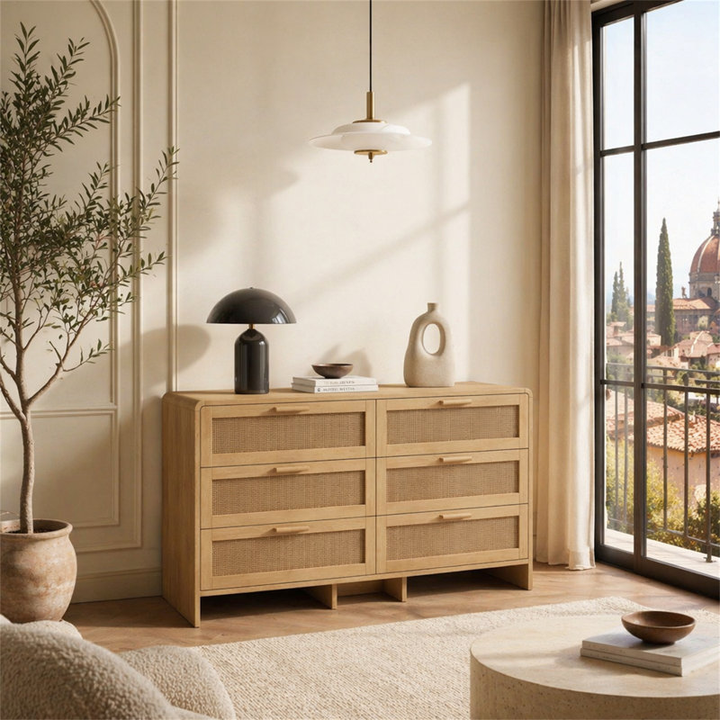 Armoire de coin en rotin 51,18 po