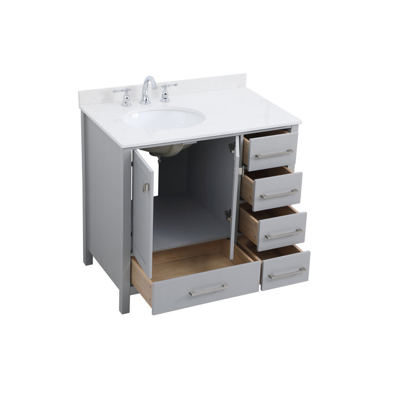 Ensemble de meuble-lavabo simple 36 po Irene, gris
