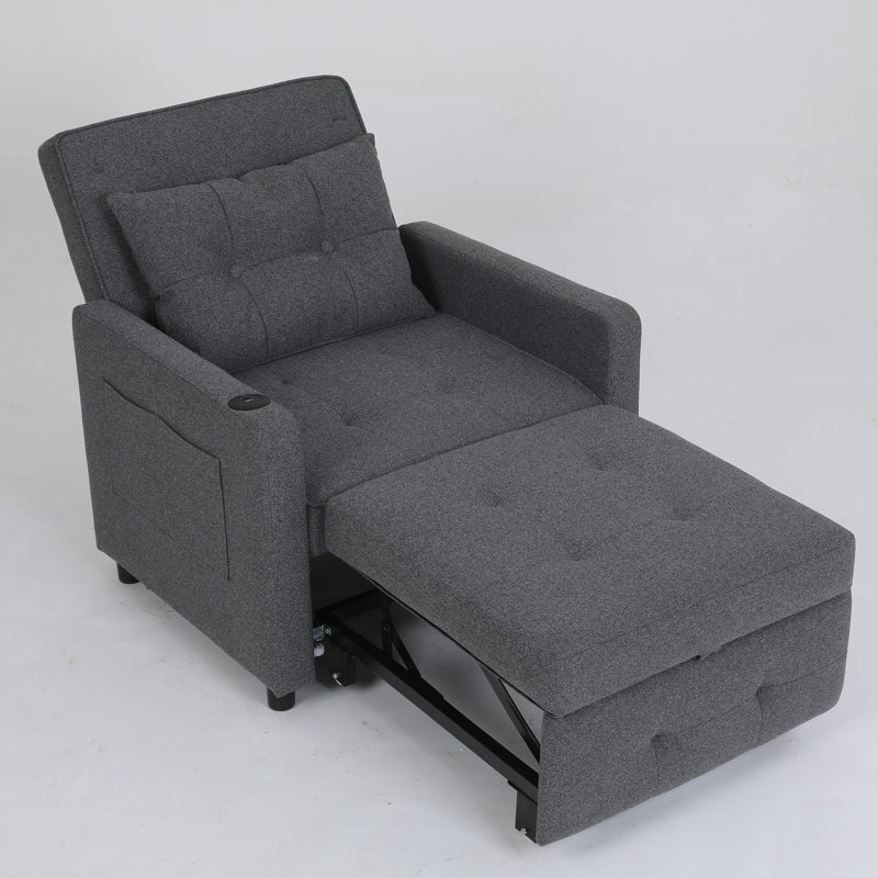 Fauteuil convertible convertible, Lin gris