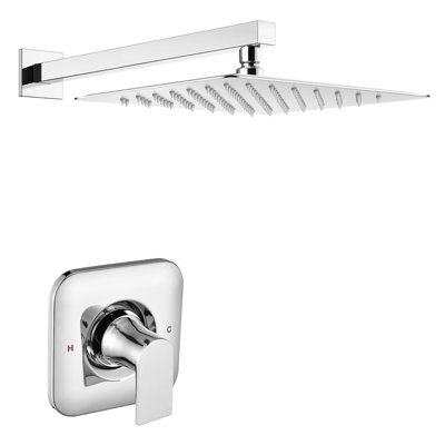 Replacement For Moen Shower Faucet Trim Kit, 12" Rainfall Showerhead, Shower Handle