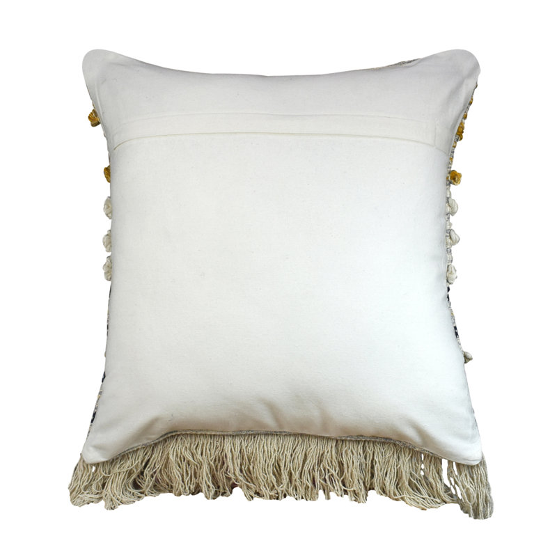 Fringed Cotton Throw Pillow