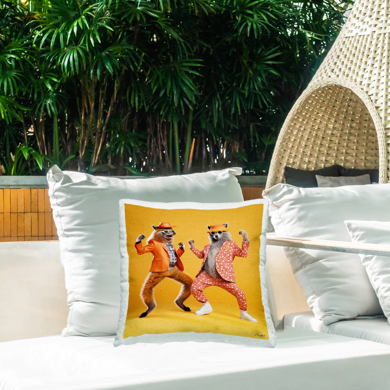 Polyester Throw Square Indoor/Outdoor Pillow Cover & Insert