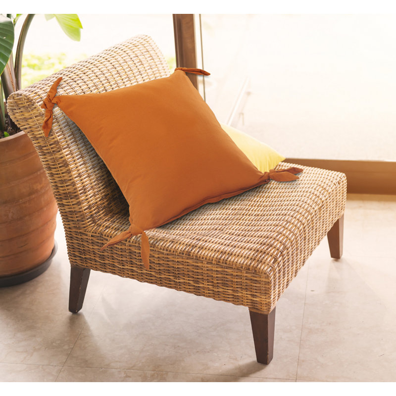 Coussin décoratif 100% coton à pampilles Everyday, Orange brûlé, Housse de coussin seulement - sans coussin