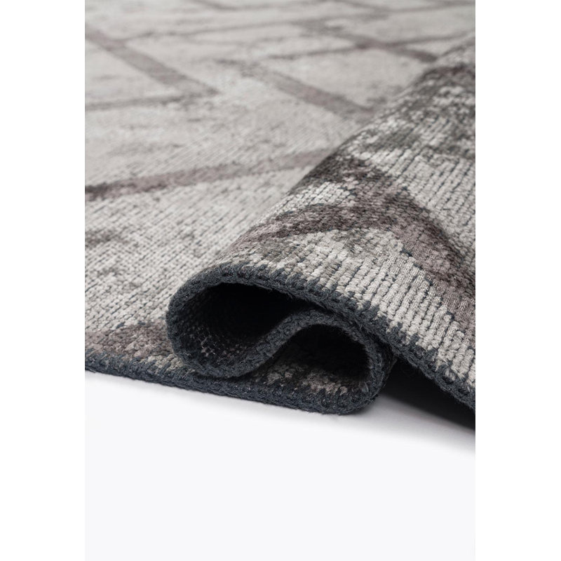 Rapture Geometric Shapes Area Rug in Gray, Square 9'