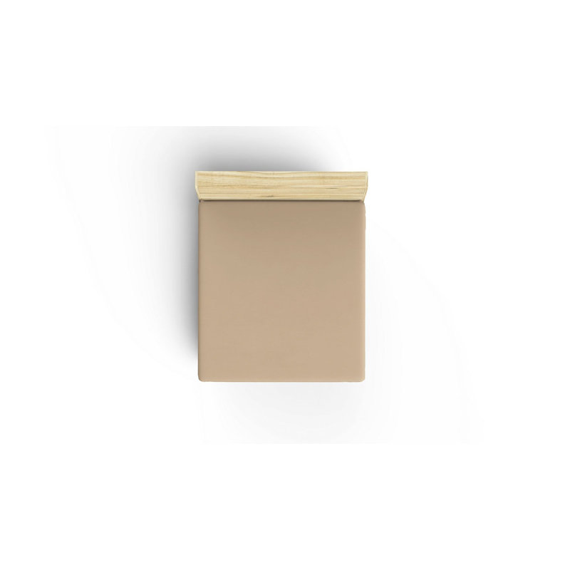 Premium 100% Cotton Large Fitted Sheet (Single), Beige, 39.4 x 74.8 + 11.8 inches | 155 Thread Count, Soft and Durable | Machine Washable at 86°F, Perfect for Comfortable Sleep and Easy Care