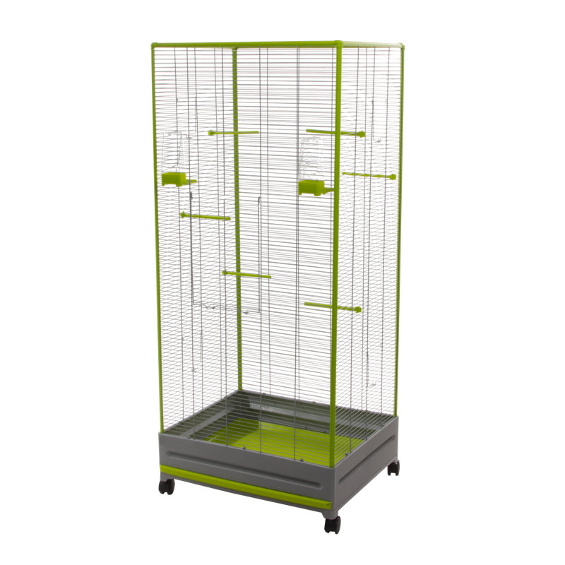 Miah 150cm Plastic Flat Top Flight Cage with Wheels