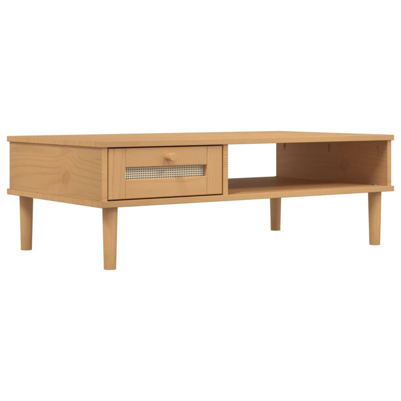 Myeshia Four Leg Coffee Table with Storage, Brown