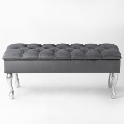 Huges Velvet Upholstered Bench with Flip Top
