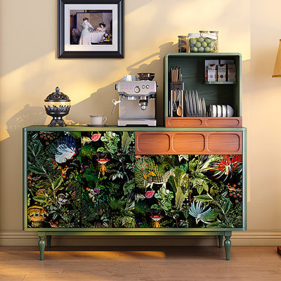 47.24"Green solid wood vintage sideboard