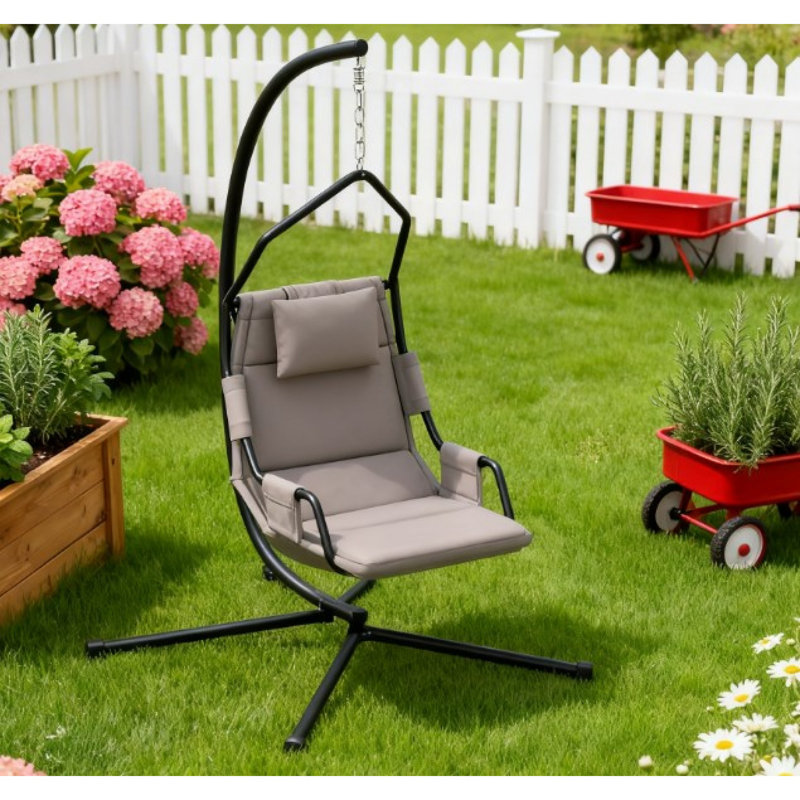 Spacieuse chaise hamac en acier avec coussin pour l'intérieur et l'extérieur