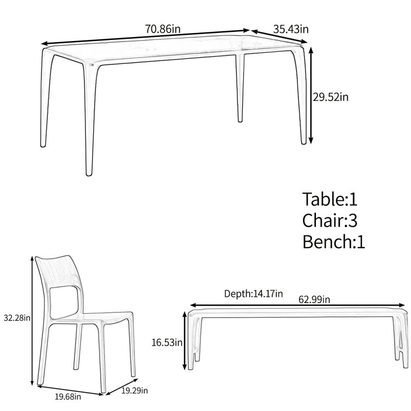 Black Walnut table set