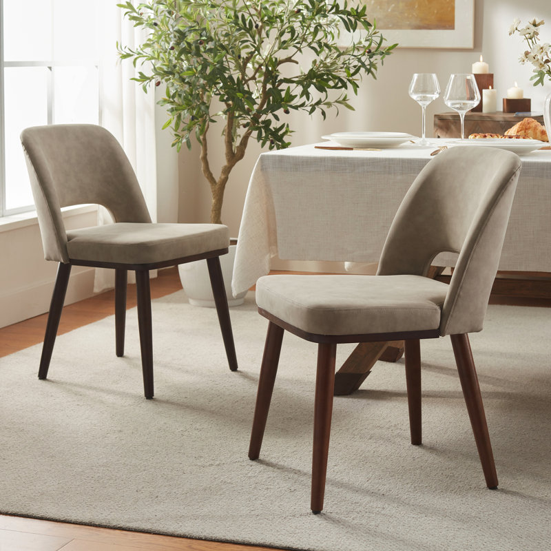 Chaise de salle à manger rembourrée Mason, Taupe, 2