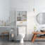 Armoire de rangement au-dessus de la toilette avec un tiroir et 2 tablettes