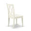 L'ensemble de salle à manger 3 pièces comprend 1 table à piédestal et 2 chaises en bois blanc avec double dossier en X - finition lin blanc-941983531-941983534-941983532