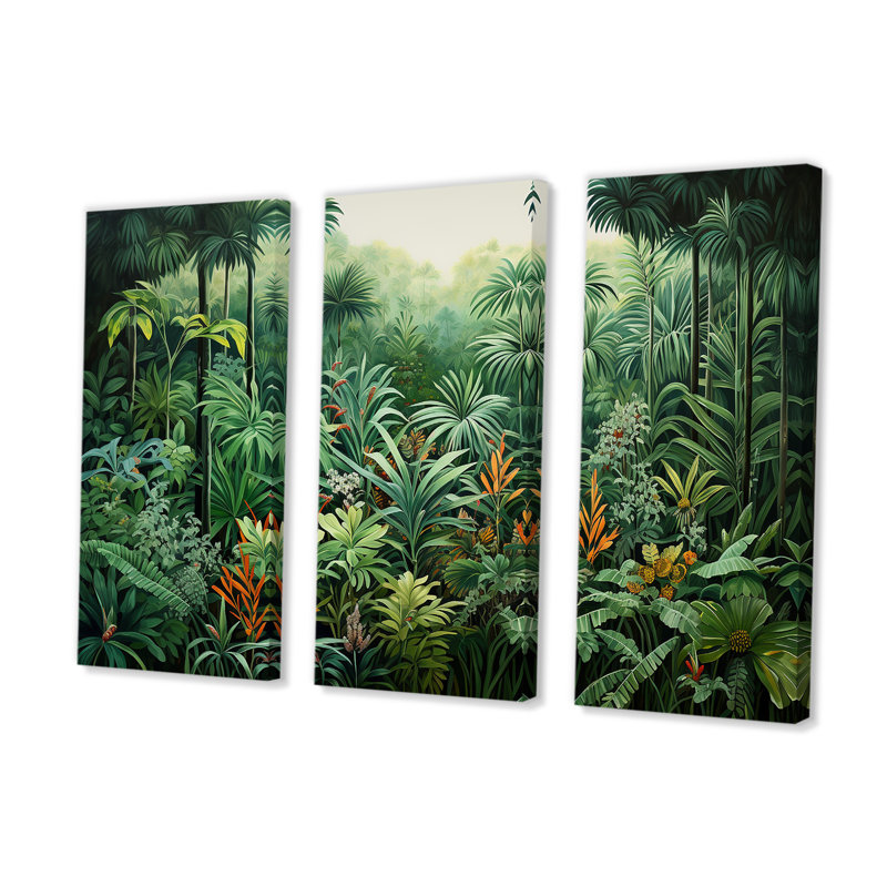 Ensemble de décoration murale Tropical Wilderness Escape I - Jungle, Toile tendue, H 40 po x l 60 po x P 1 po