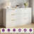 Six-Drawer Double-Row Chest of Drawers, Modern Style White Textured Chest-292484317