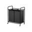 Rectangular Laundry Basket 2 Bag Laundry Hamper Sorter Cart with Rolling Lockable Wheels