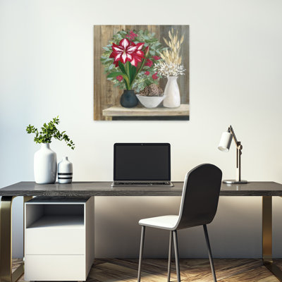 Contemporary Natural Holiday With Amaryllis Berries Art