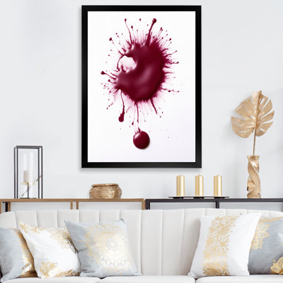 «Magenta Paint Drop On White», reproduction d'art sur toile