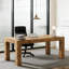 Rustic Wood Executive Desk, Solid Spacious Design For Home Office