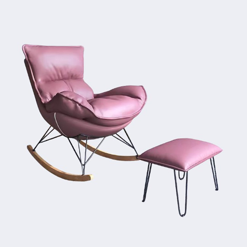 Chaise berçante légère et luxueuse, Rose