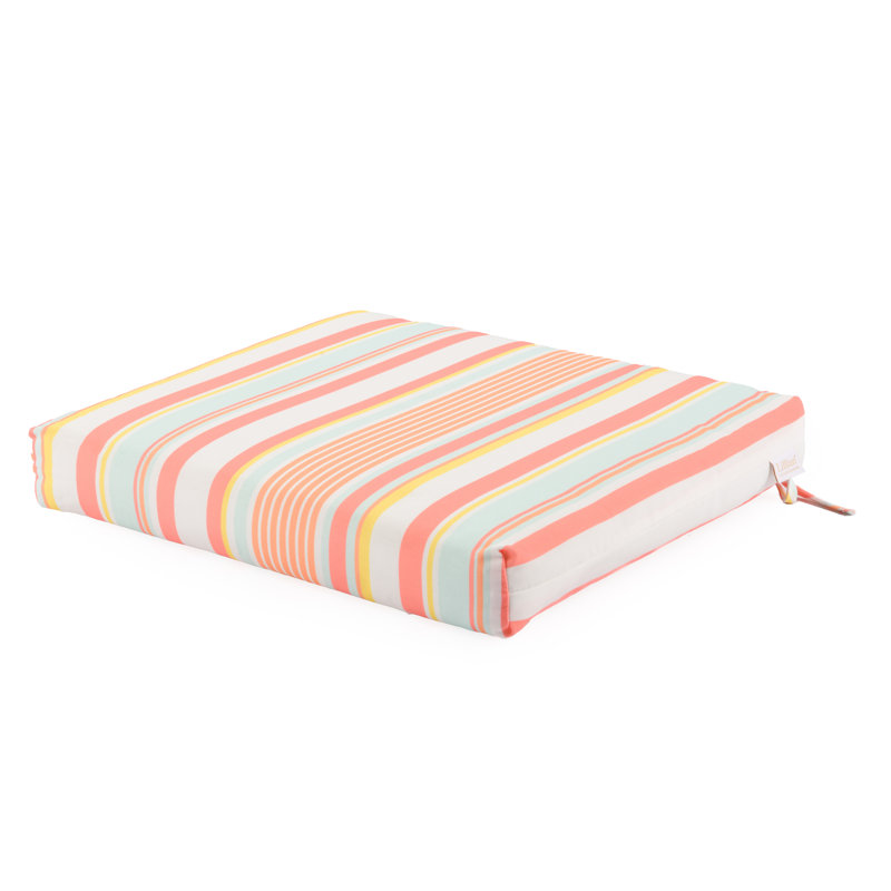 Coussin de chaise pour l'extérieur Lillian,  Rose plage rayée