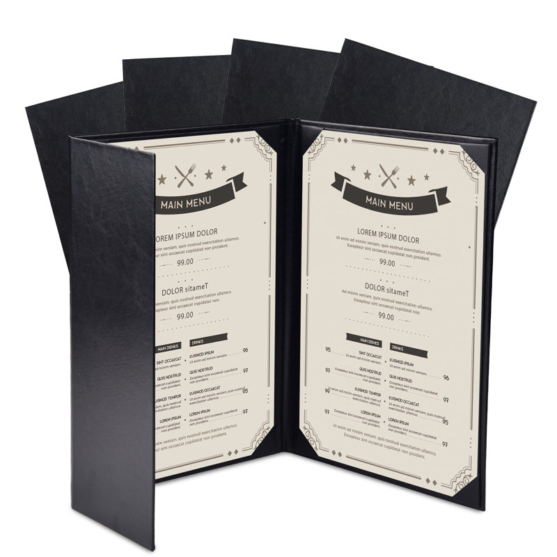 Couvertures de menu WeChef, 8,5 po x 14 po - livre et demi