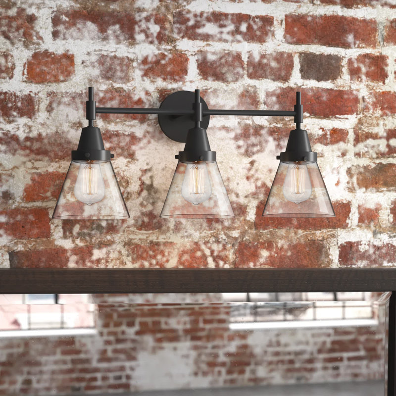 Gayle 3 - Light Dimmable Vanity Light, Clear, 4 Watt Vintage LED Bulb, Matte Black