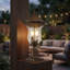 Lampadaire d'extérieur classique avec abat-jour en verre transparent au fini bronze royal