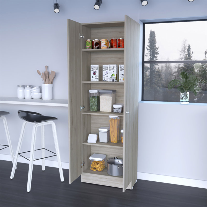 Grande armoire de rangement rectangulaire à 2 portes Buxton - gris clair, Gris clair