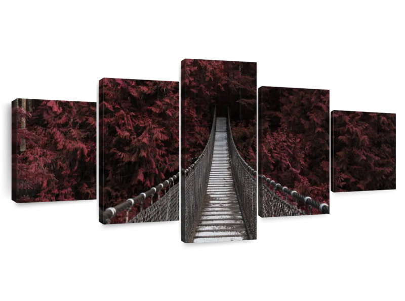 Suspension Bridge In A Forest