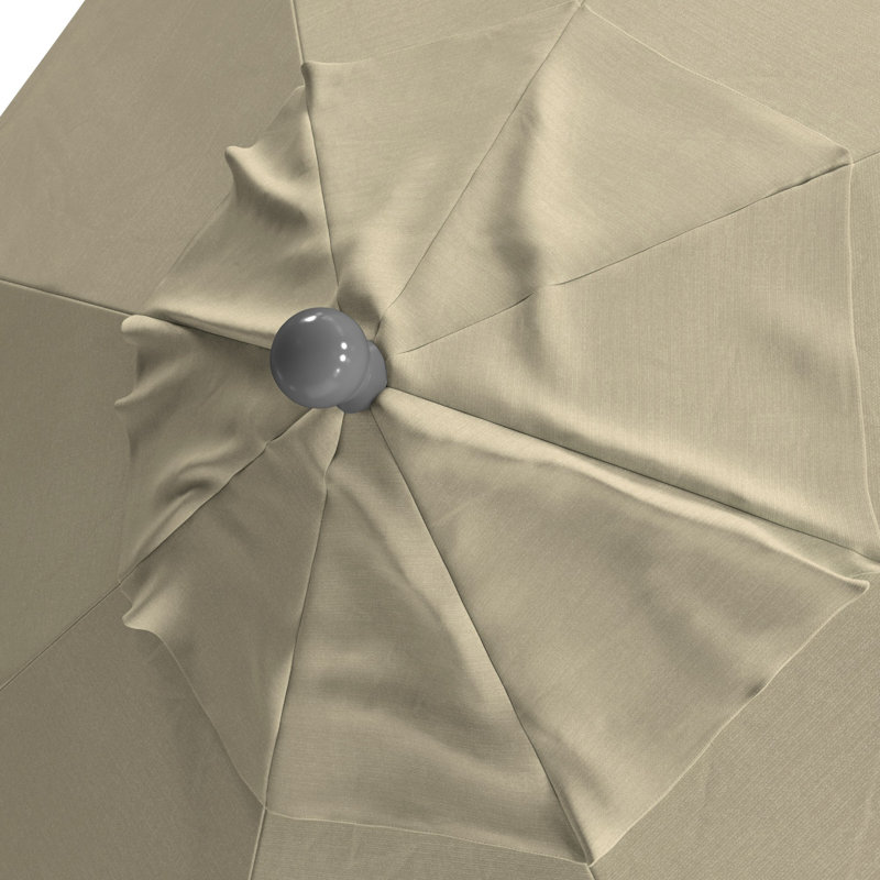 Parasol de marché 11 pi Laxmeena, Tissu toile Sunbrella®, Argent anodisé