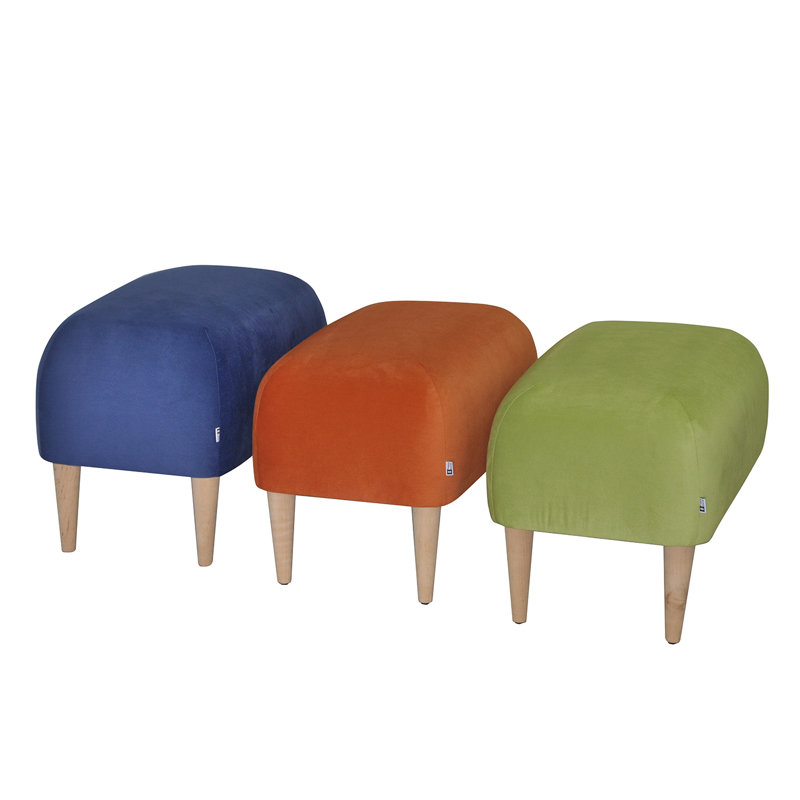 Jupi 60cm Wide Rectangle Footstool Ottoman, Orange