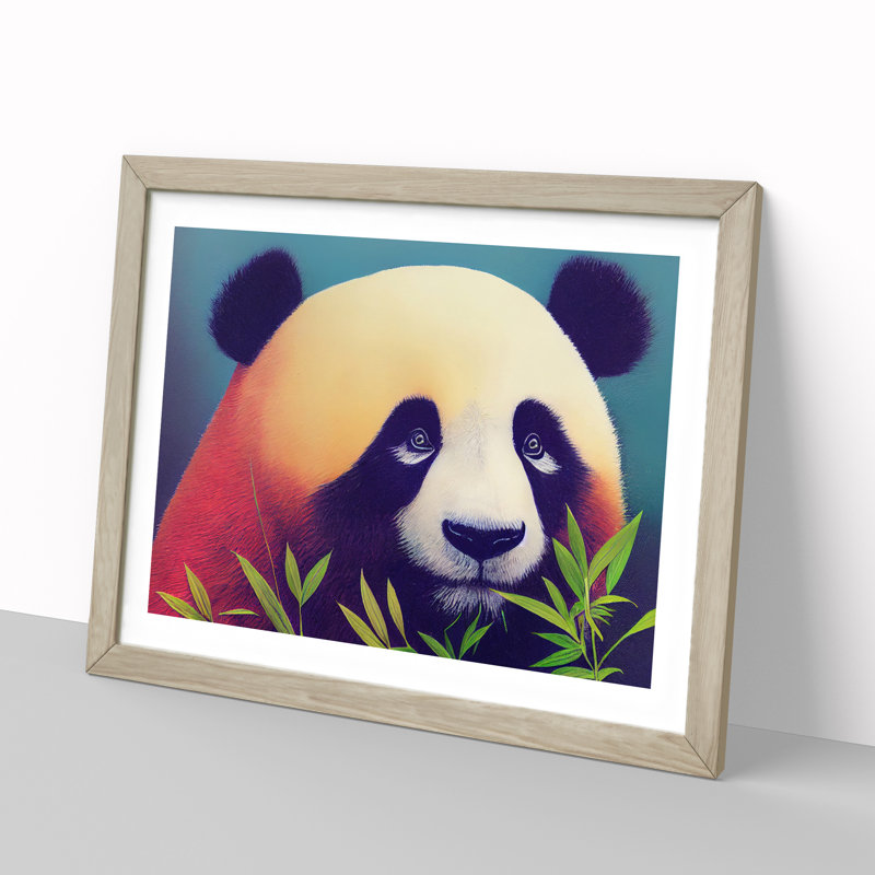 Miraculous Panda - Framed Print, 46cm H x 64cm W x 2cm D, Oak