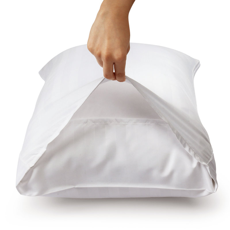 Microfiber Machine Tufted Stripe Pillow Cases- (Set of 2), White