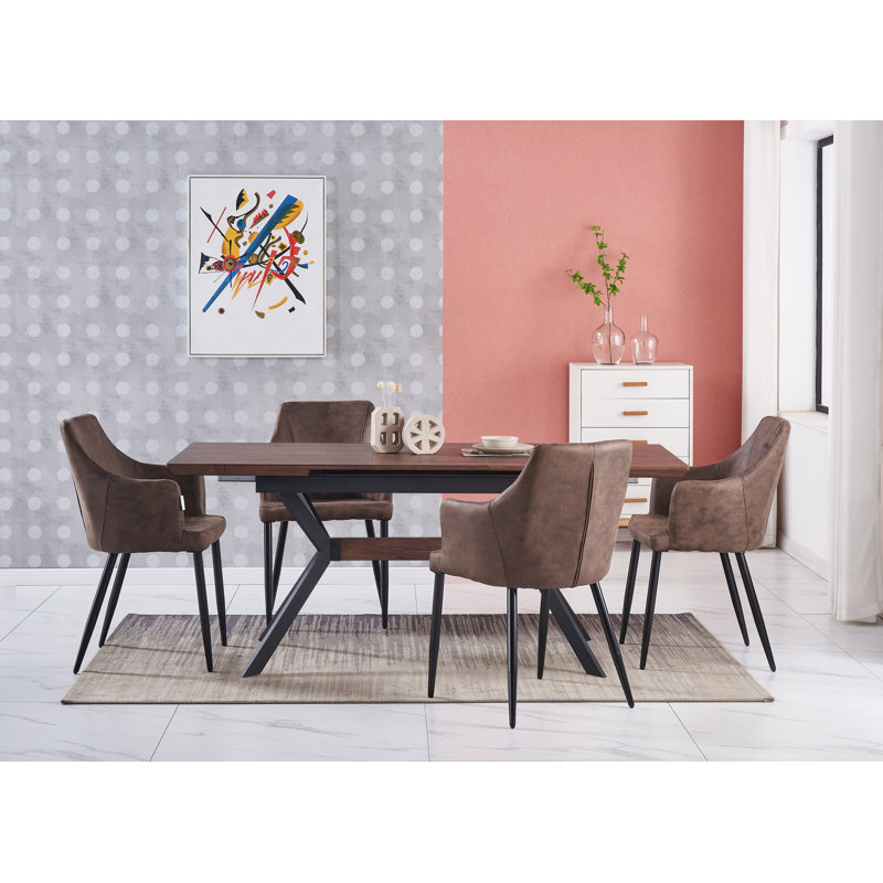 Lehmann Upholstered Dining Chair, Dark Brown, 1