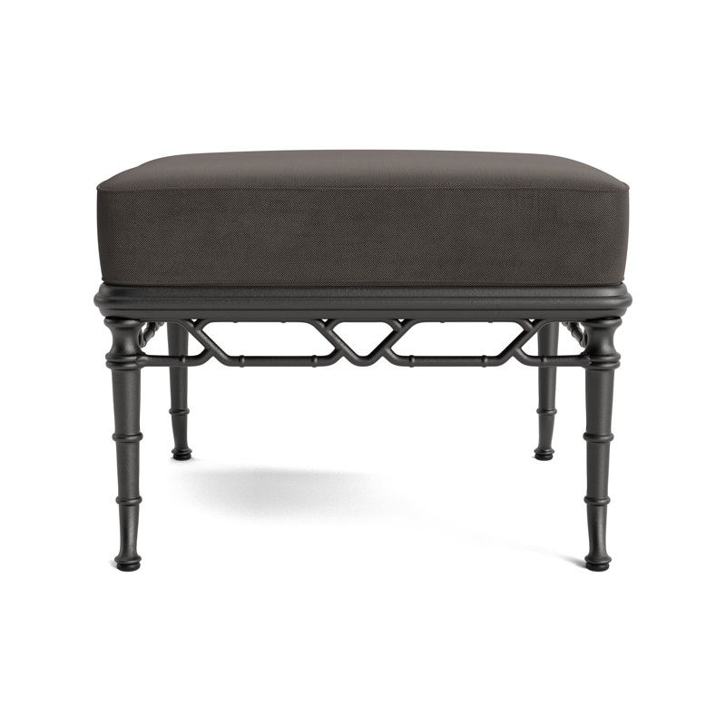 Calcutta Outdoor Ottoman, Textured Pewter, Fushion Charcoal