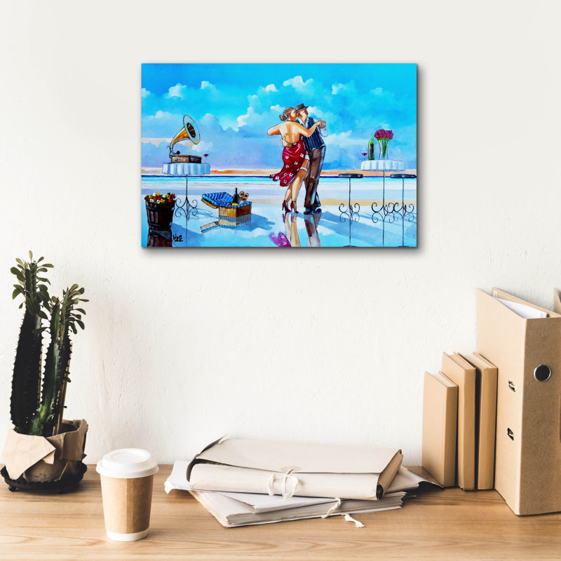 «Sunset Lambada» par Ronald West, art mural sur toile, H 12 po x l 18 po x P 0,75 po