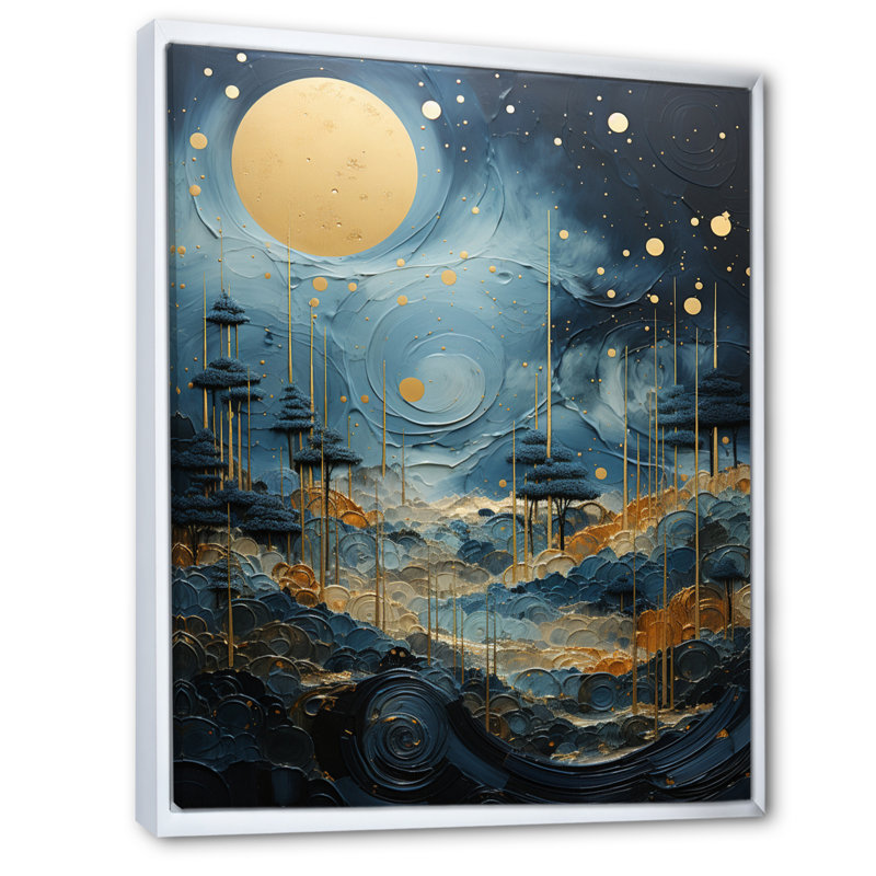 Reproduction d'art sur toile U19, H 44 po x l 34 po x P 1,5 po, Cadre flottant blanc