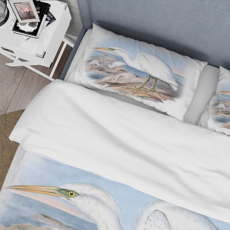 Ensemble de housse de couette Traditional Vintage Birds XIII - microfibre de polyester