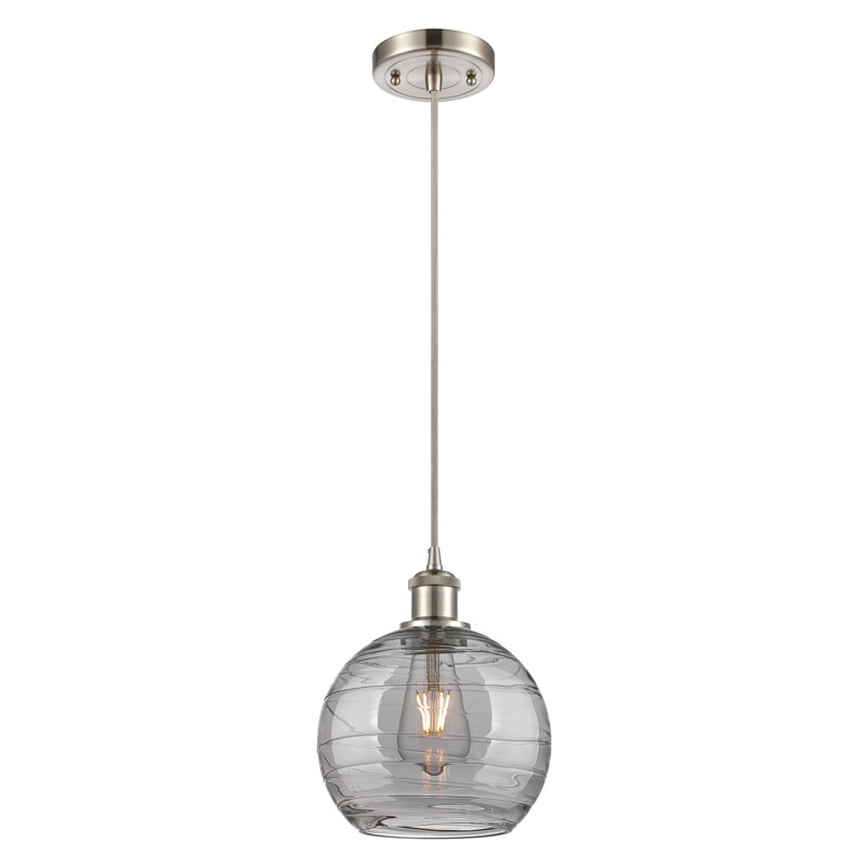 Mullins 1 - Light Single Globe Pendant, Brushed Satin Nickel