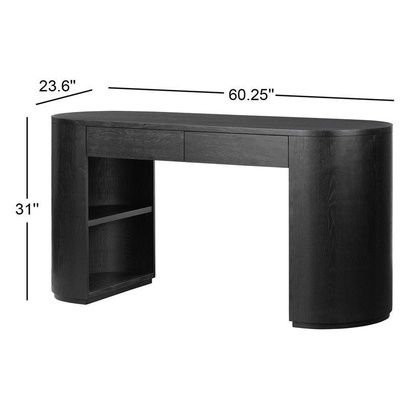 Pilar Writing Desk, Brushed Ebony