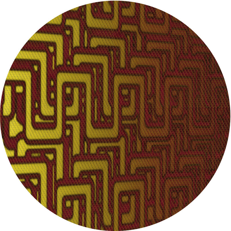 Tapis 100% à motifs lavables à la machine 2989 Pat3866 YW, Rond 3 pi