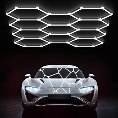 2025 New DIY Plug-in Hexagonal LED Ceiling Light – Ultra-Bright Honeycomb Design, Ideal for Garages, Supermarkets, Malls, Car Shows, Basements, and More – Perfect for Valentine's Day