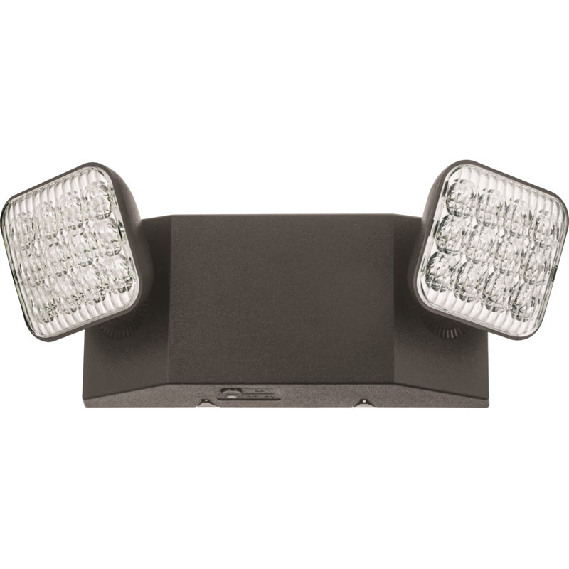 Off White Hardwired Dual Lamp LED Emergency Light