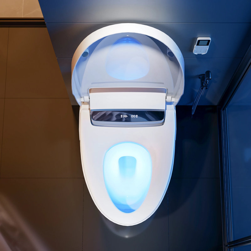 White Elongated One-Piece Smart Toilet with Heated Seat