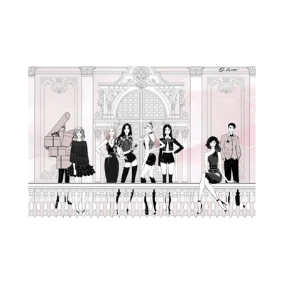 Black Pink Party by So Loretta - Wrapped Canvas Print