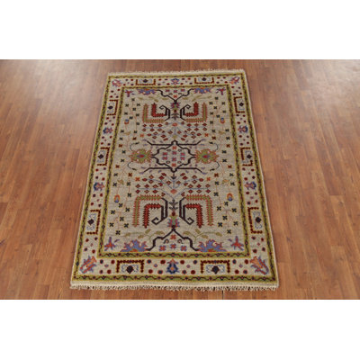 Tapis oriental traditionnel en laine noué à la main 4 x 6