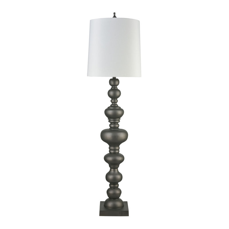 Meymac 74'' High 1-Light Floor Lamp - Pewter, Gray, White
